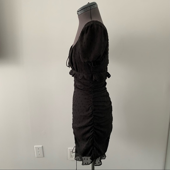 Black Polkadot Mini Dress - Picture 2 of 4